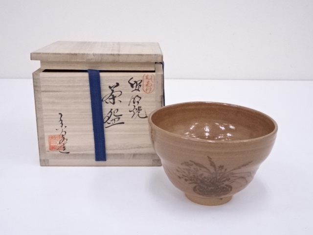 JAPANESE TEA CEREMONY / MUSHIAKE WARE TEA BOWL CHAWAN / ARTISAN WORK 
